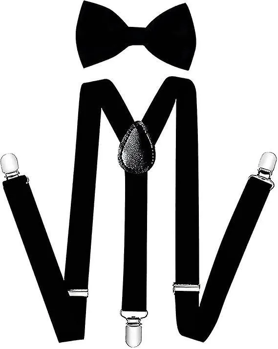 1920s Mens Gatsby Gangster Costume Set, 20s Retro Gangster Costume Men's Neck Bow Tie Pocket Watch