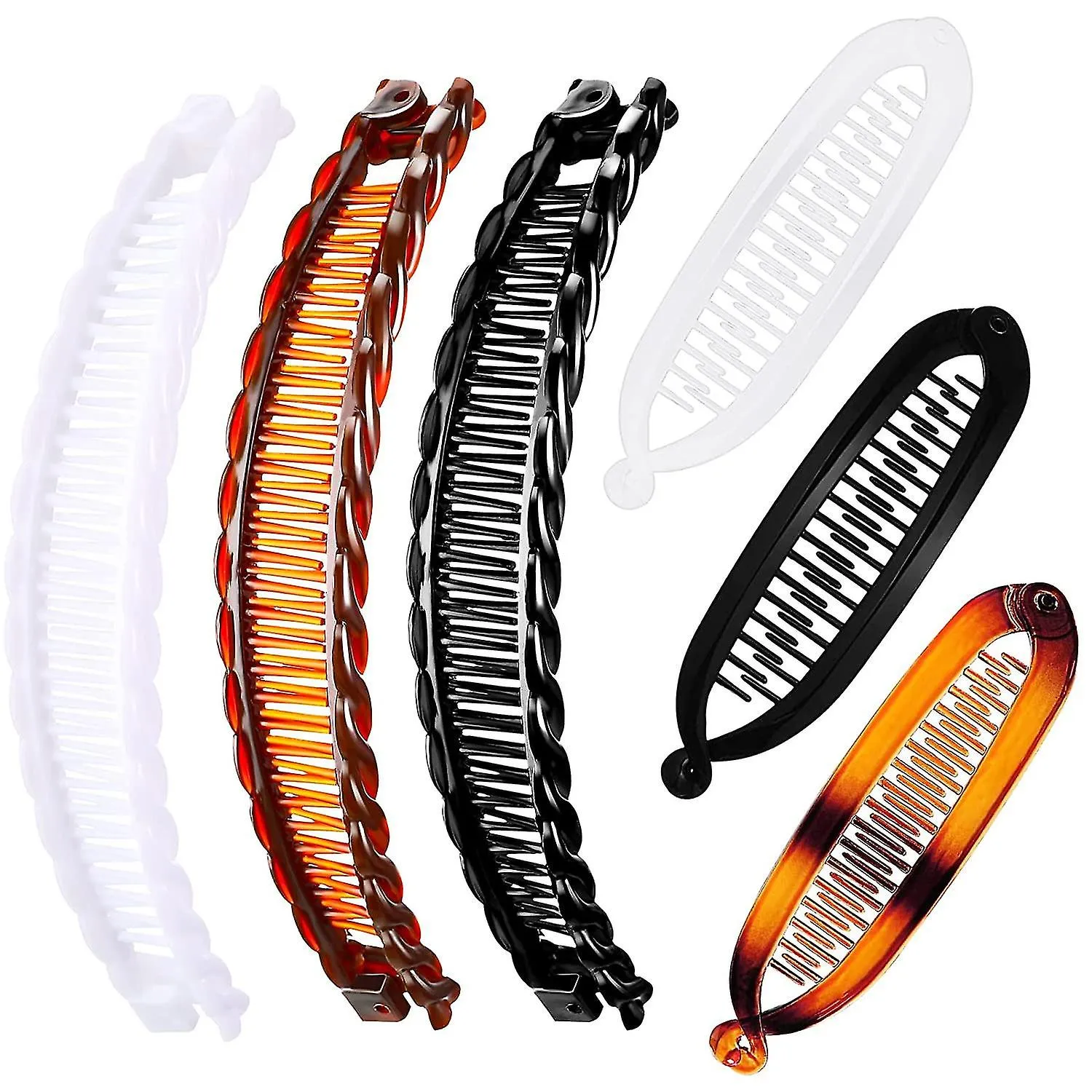 6 Stcke Bananenspan Haare Bananen Clips Set Lan Haarspann Fischclips Klassisch Drahtkmme Griff Gleiten Haarspann Doppelkamm Bana