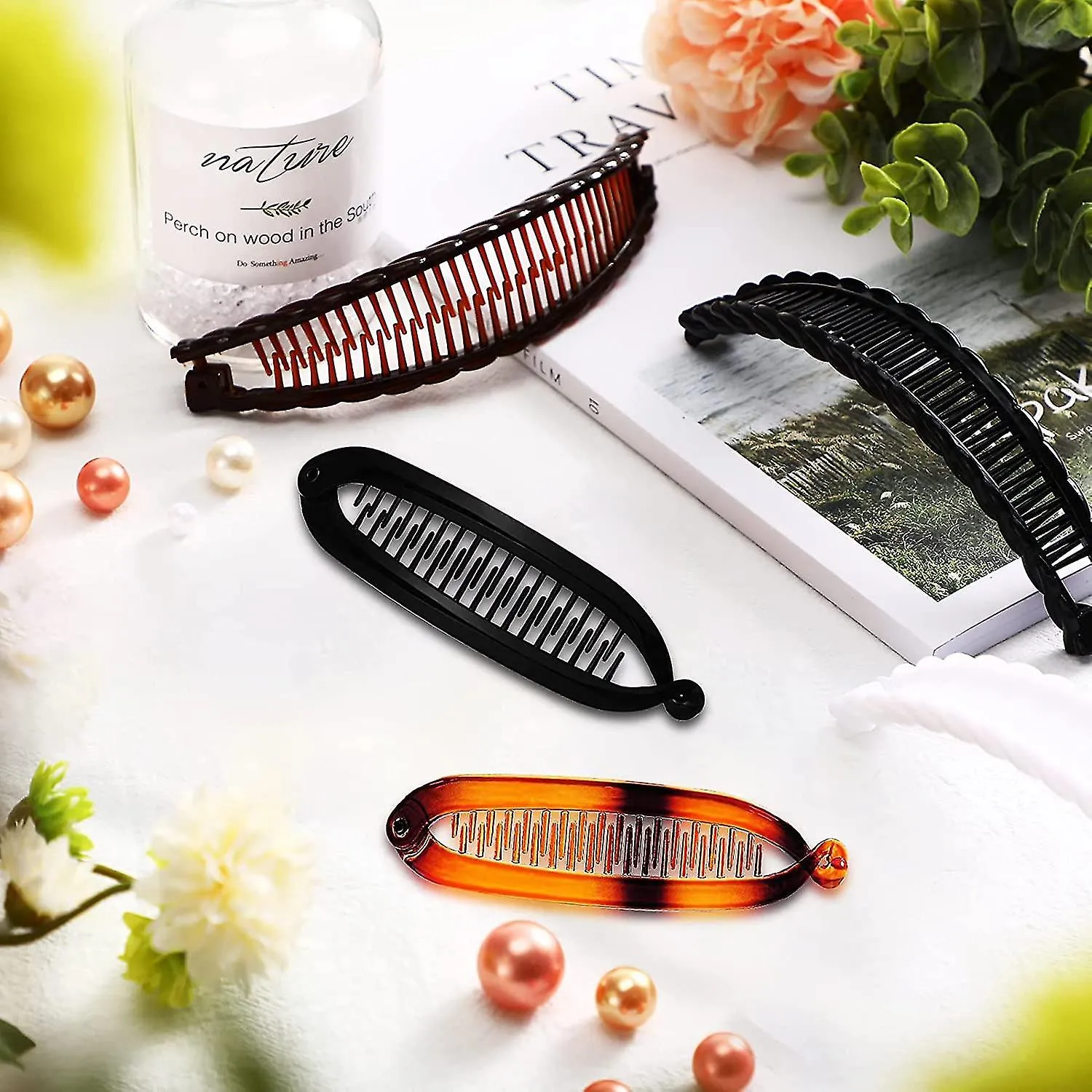 6 Stcke Bananenspan Haare Bananen Clips Set Lan Haarspann Fischclips Klassisch Drahtkmme Griff Gleiten Haarspann Doppelkamm Bana