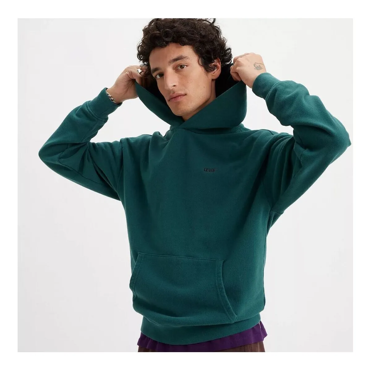 A3767 0028  GOLD TAB HOODIEDEEP SEA MOSS