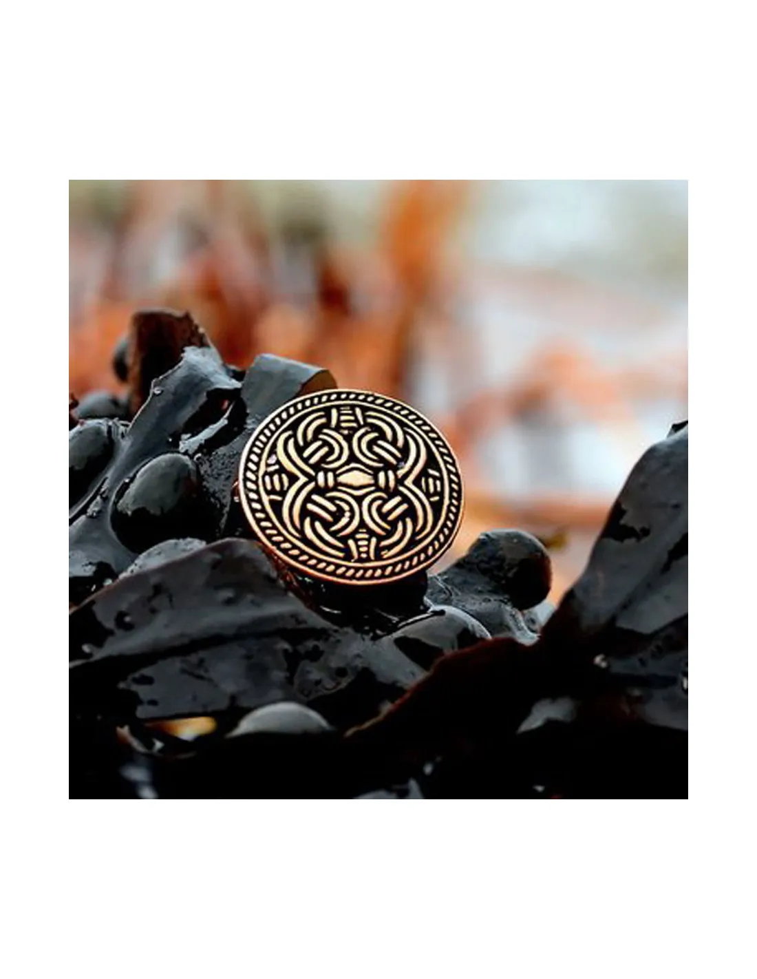 Anillo vikingo redondo Birka estilo Borre
