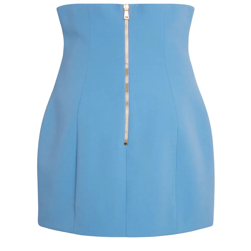 Balmain Women Tulip Skirt In Light Blue