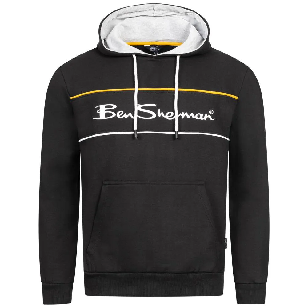 BEN SHERMAN TWO COLOUR PANEL HOMBRE SUDADERA CON CAPUCHA 0067811NEGRO