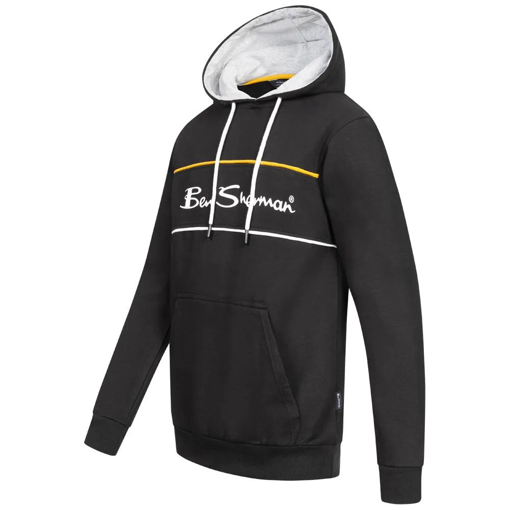 BEN SHERMAN TWO COLOUR PANEL HOMBRE SUDADERA CON CAPUCHA 0067811NEGRO