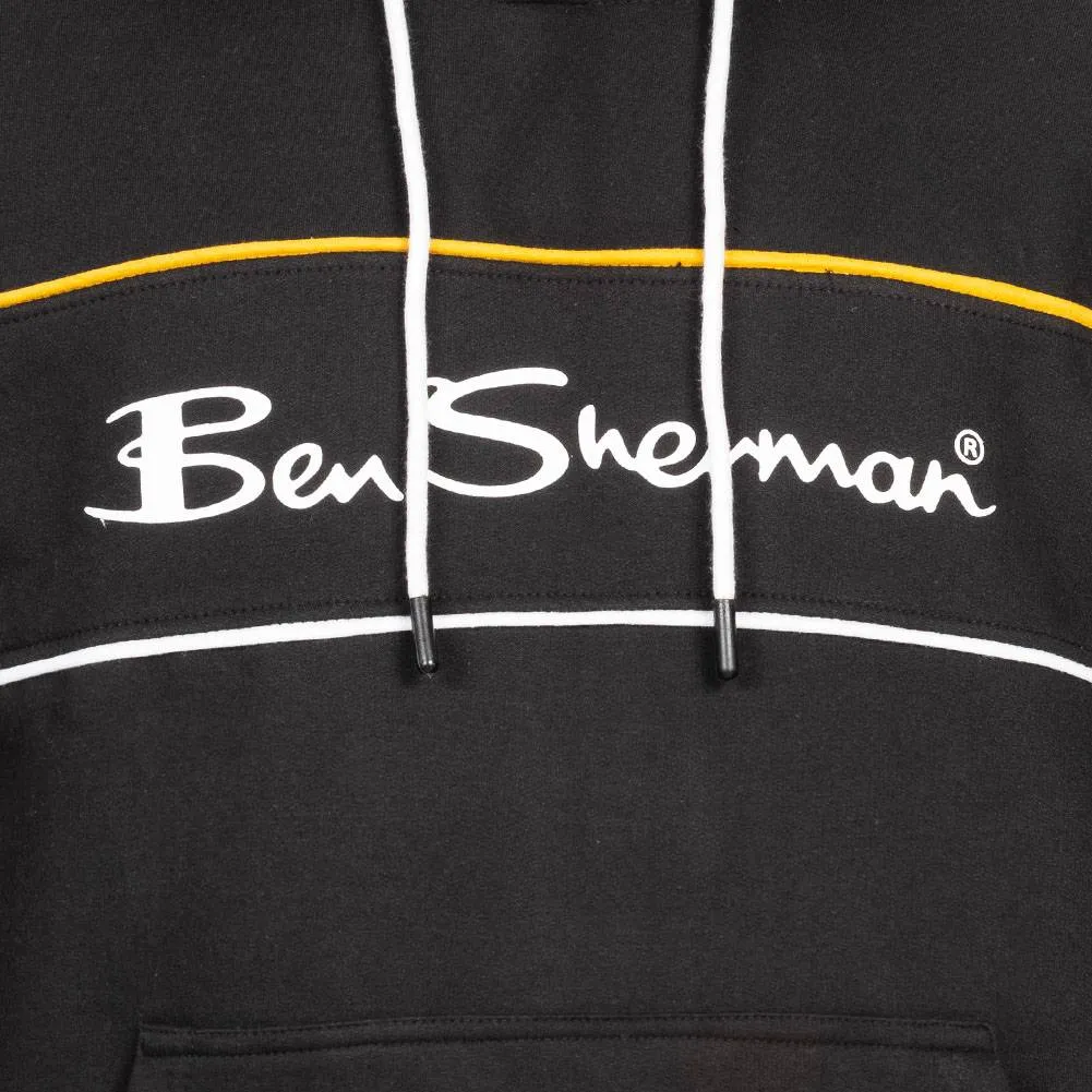 BEN SHERMAN TWO COLOUR PANEL HOMBRE SUDADERA CON CAPUCHA 0067811NEGRO