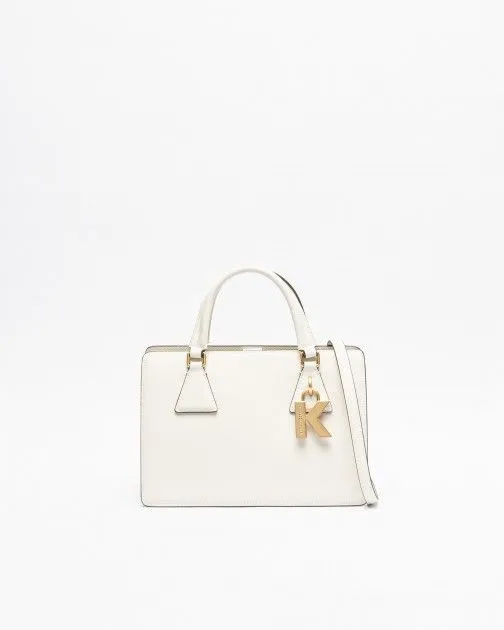Bolso de mano Karl Lagerfeld K/Lock MD Tophandle Blanco