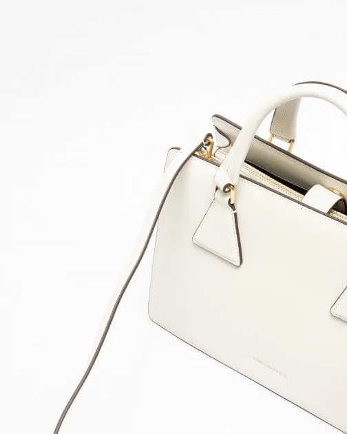 Bolso de mano Karl Lagerfeld K/Lock MD Tophandle Blanco