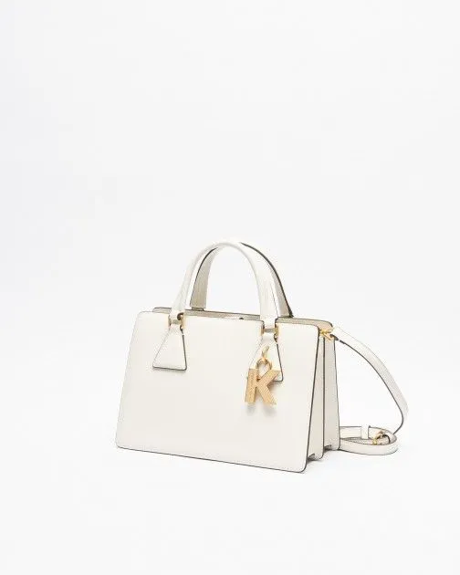 Bolso de mano Karl Lagerfeld K/Lock MD Tophandle Blanco
