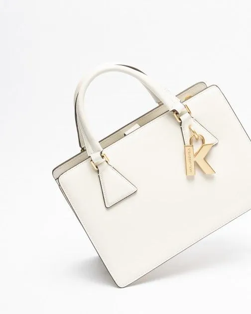 Bolso de mano Karl Lagerfeld K/Lock MD Tophandle Blanco