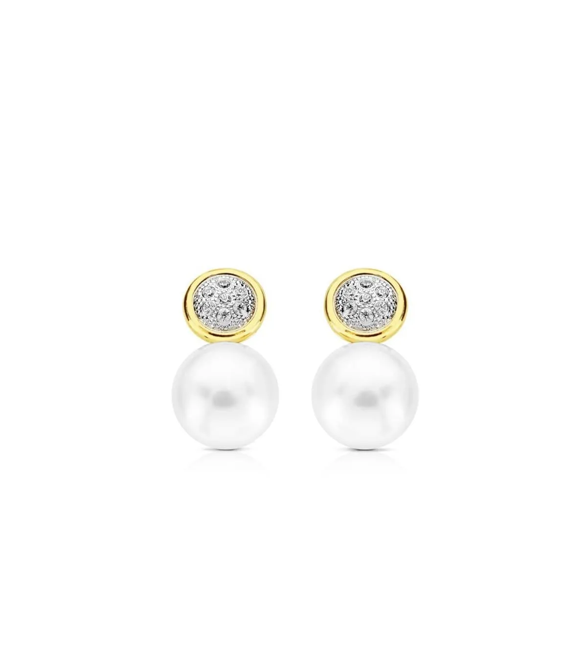 Boucles d'oreilles bicolore Éire 18 Carats