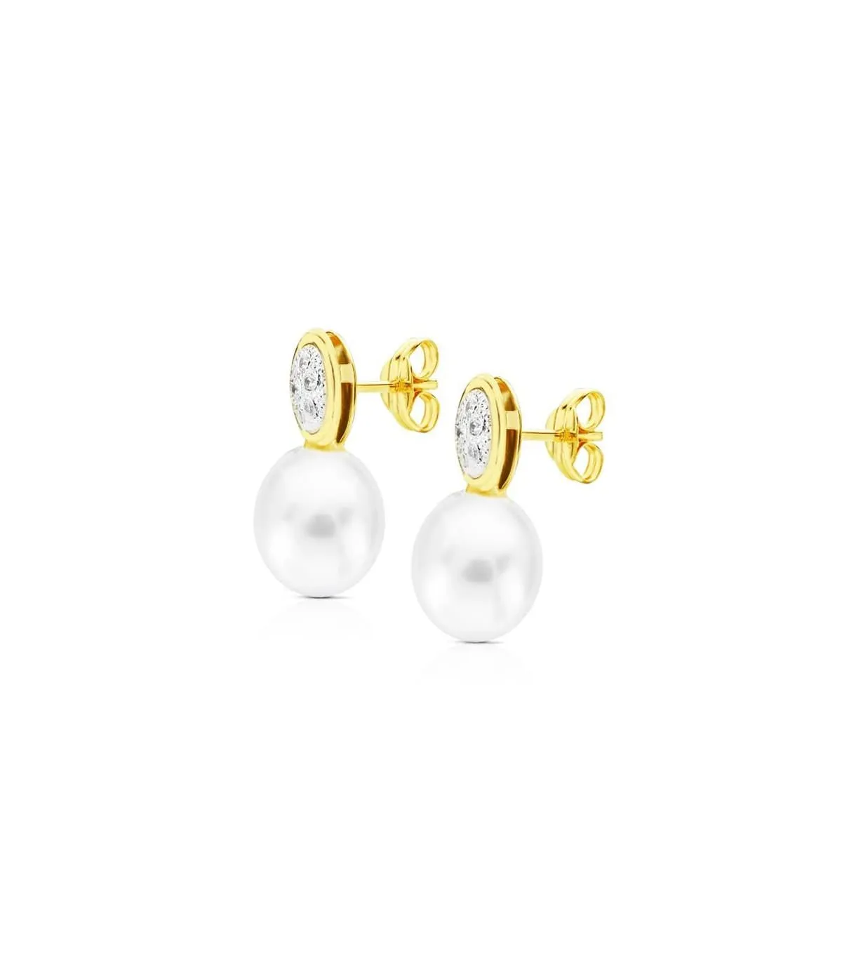 Boucles d'oreilles bicolore Éire 18 Carats