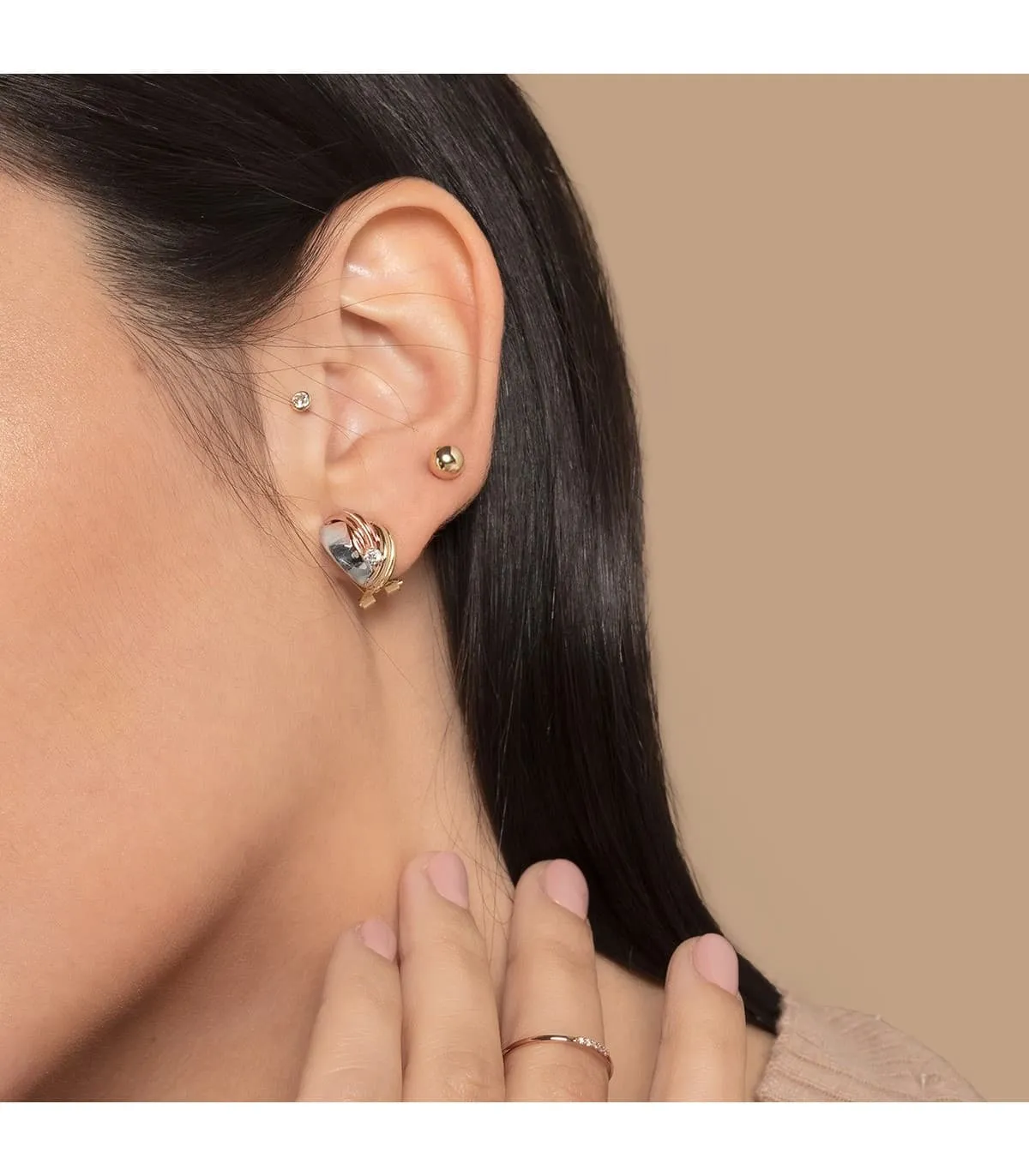 Boucles d'oreilles or jaune Emma 6 mm 18 Carats