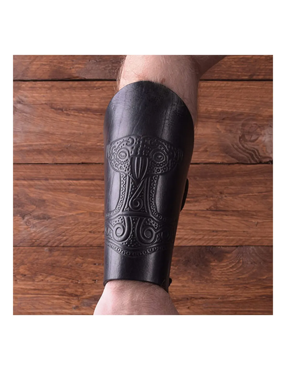 Brazalete vikingo de cuero Martillo de Thor