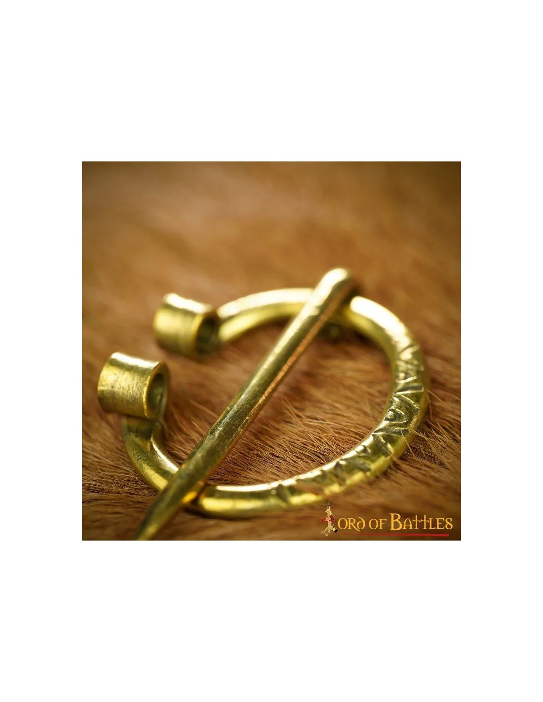 Broche vikingo de latón, 3,5 cm.
