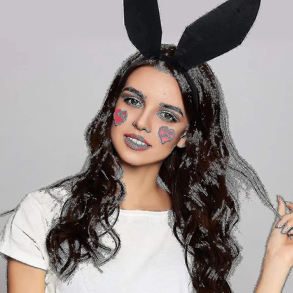 Bunny Accessory Set Rabbit Ear Headband Bow Tie Cuffs Tail For Costume Party