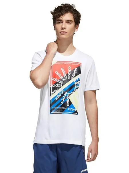 camiseta adidas clima blanco/multi hombre
