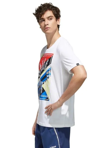 camiseta adidas clima blanco/multi hombre