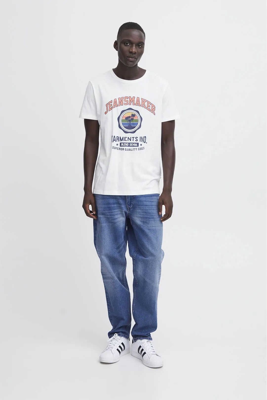 CAMISETA HOMBRE PALMERAS BLANCO