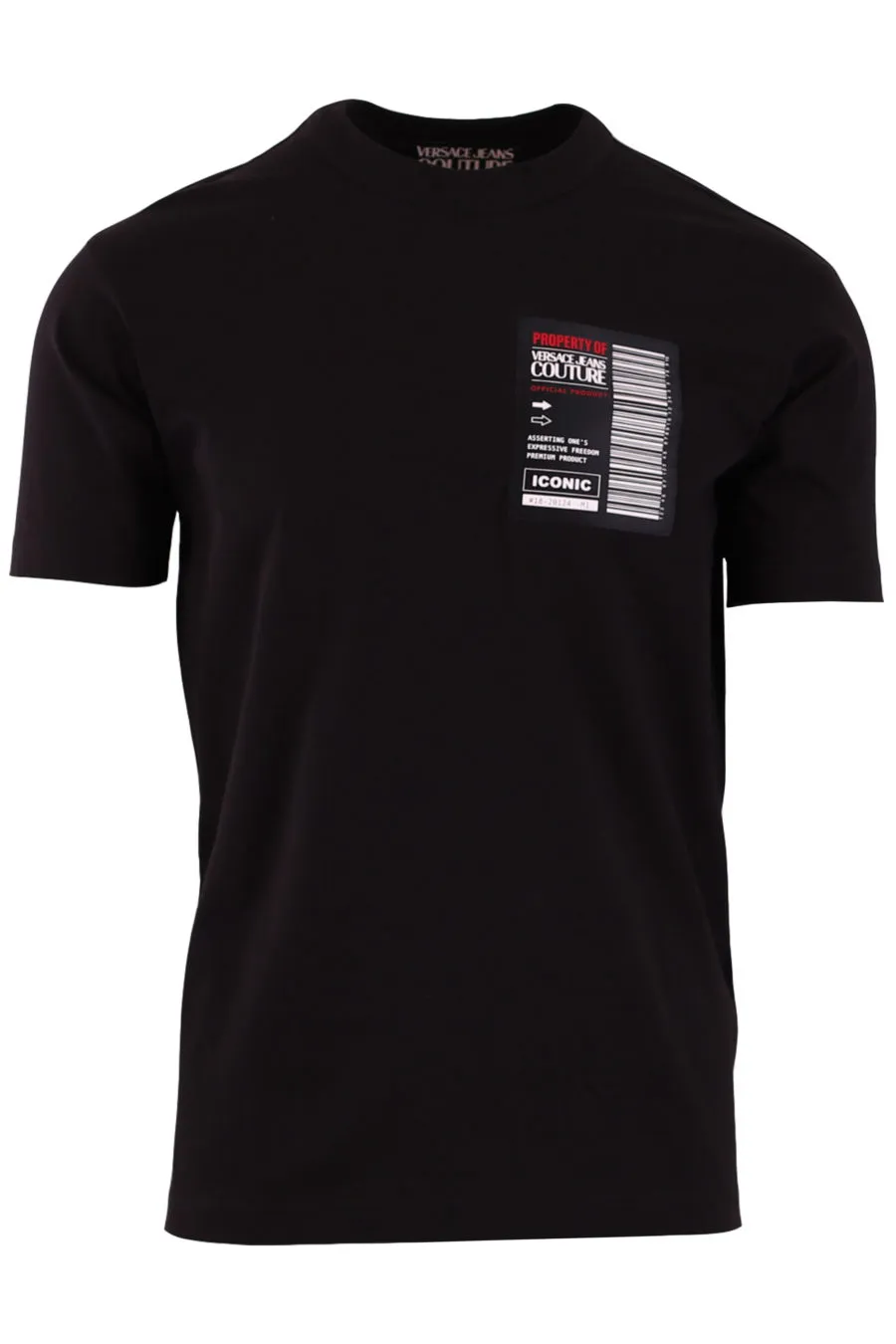 Camiseta negra con logo código de barras