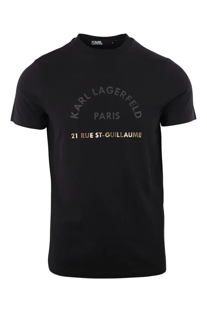 CAMISETA NEGRA CON LOGO DE GOMA 