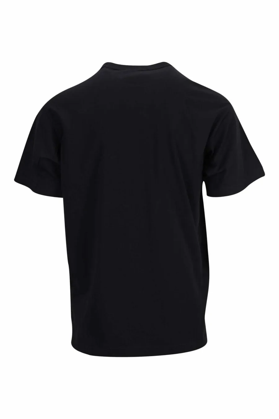 Camiseta negra con minilogo circular en contraste