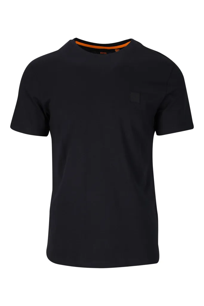 Camiseta negra con minilogo recuadro 