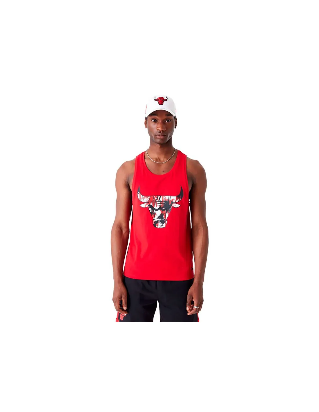 Camiseta New Era Chicago Bulls NBA Palm Tree Infill Hombre Rojo