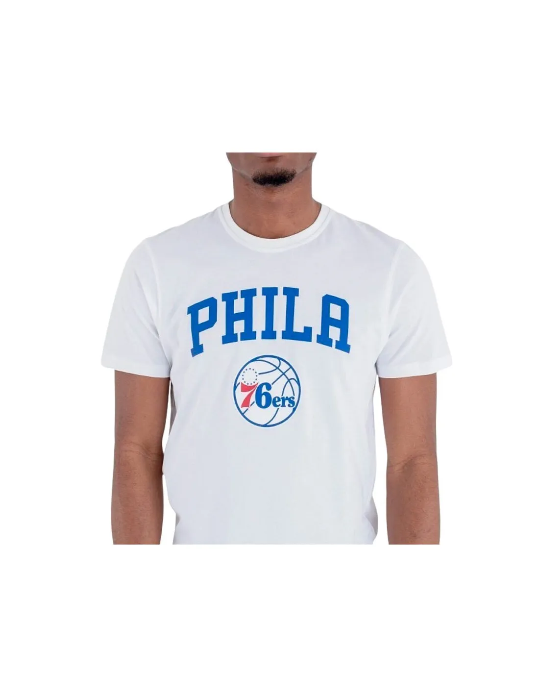 Camiseta New Era Philadelphia 76ers NBA Regular Blanco Hombre