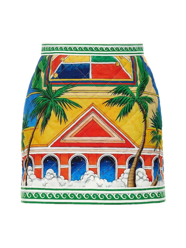 Casablanca Women Triomphe D'Orange Quilted Skirt