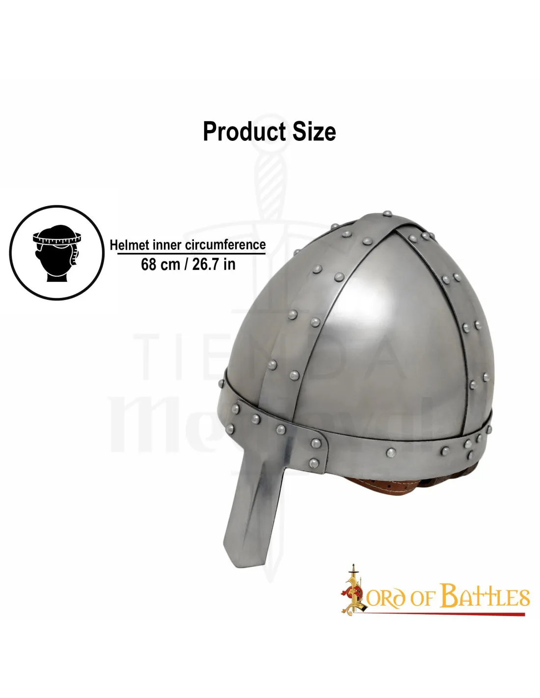 Casco vikingo con nasal Spanghelm, con forro cuero