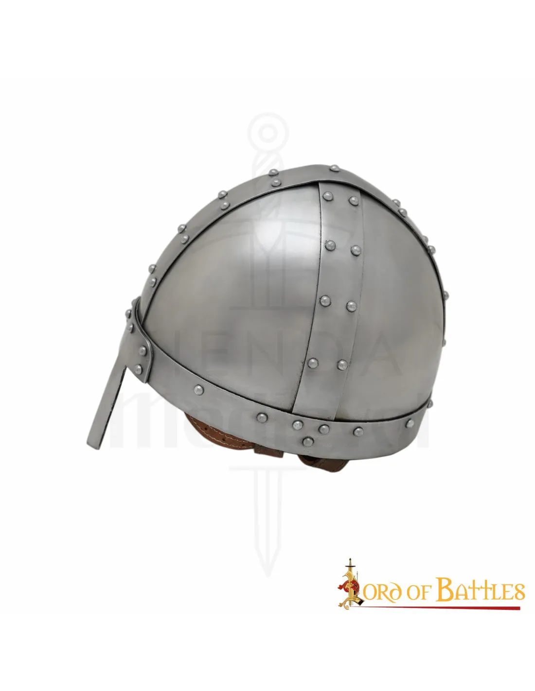 Casco vikingo con nasal Spanghelm, con forro cuero