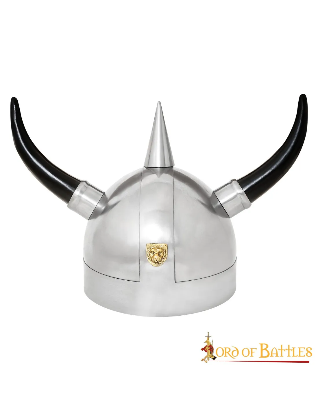 Casco vikingo, en acero, con cuernos