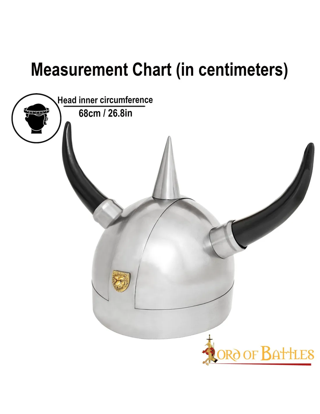 Casco vikingo, en acero, con cuernos