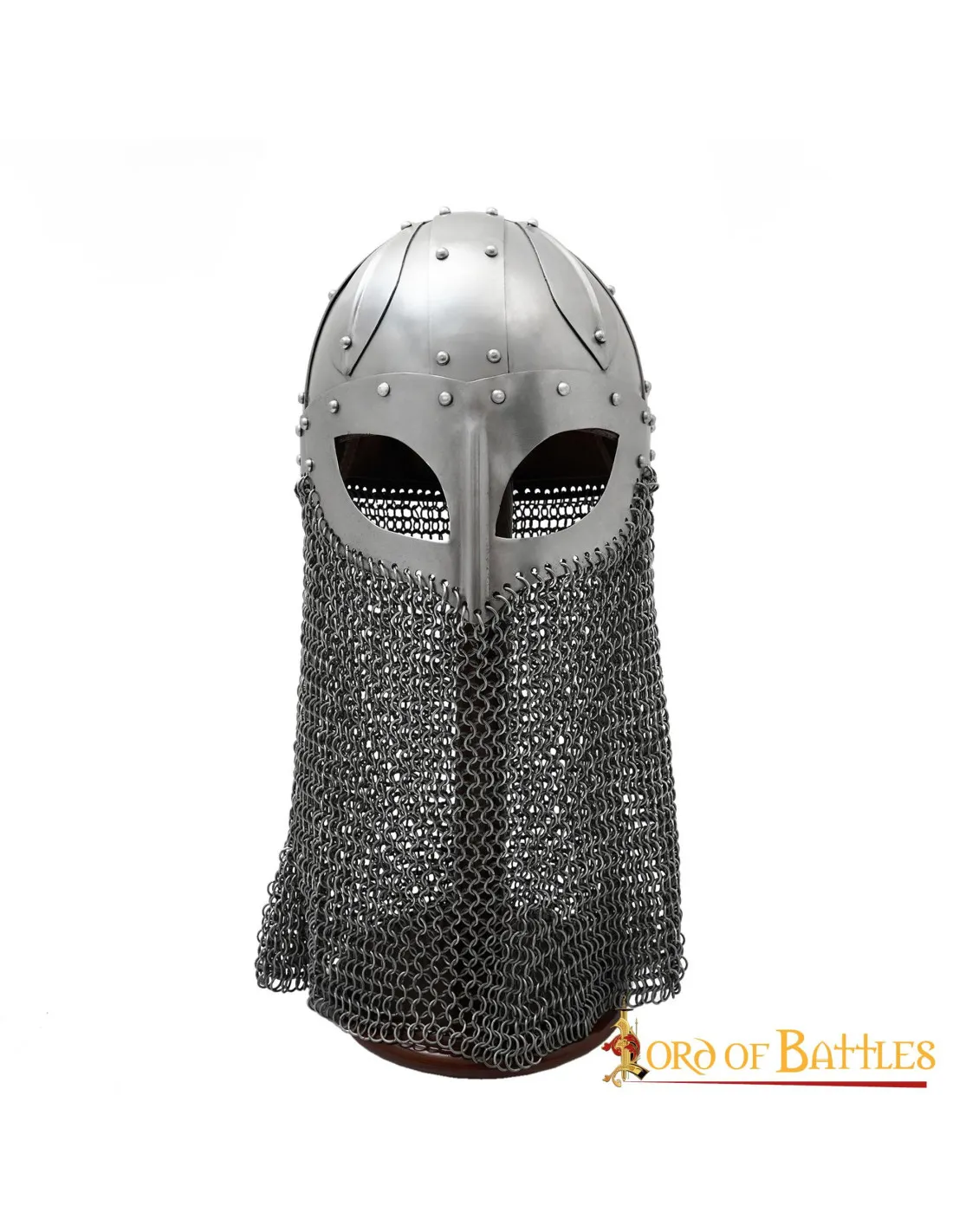 Casco vikingo Spanghelm con anteojos y cota de malla