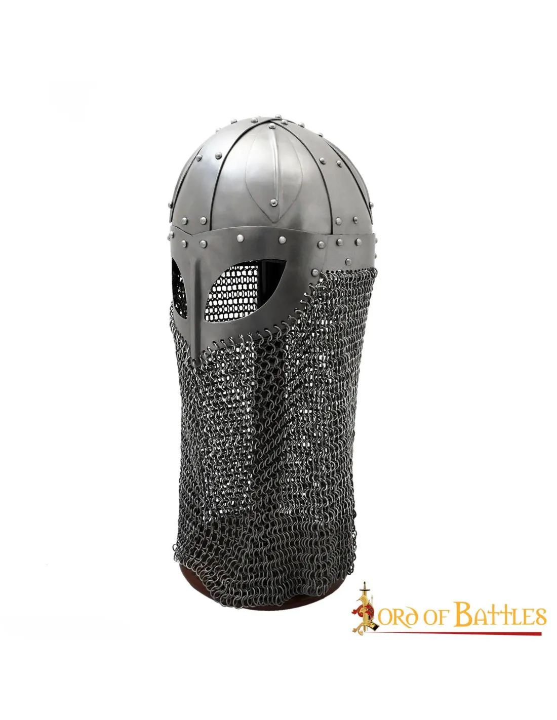 Casco vikingo Spanghelm con anteojos y cota de malla