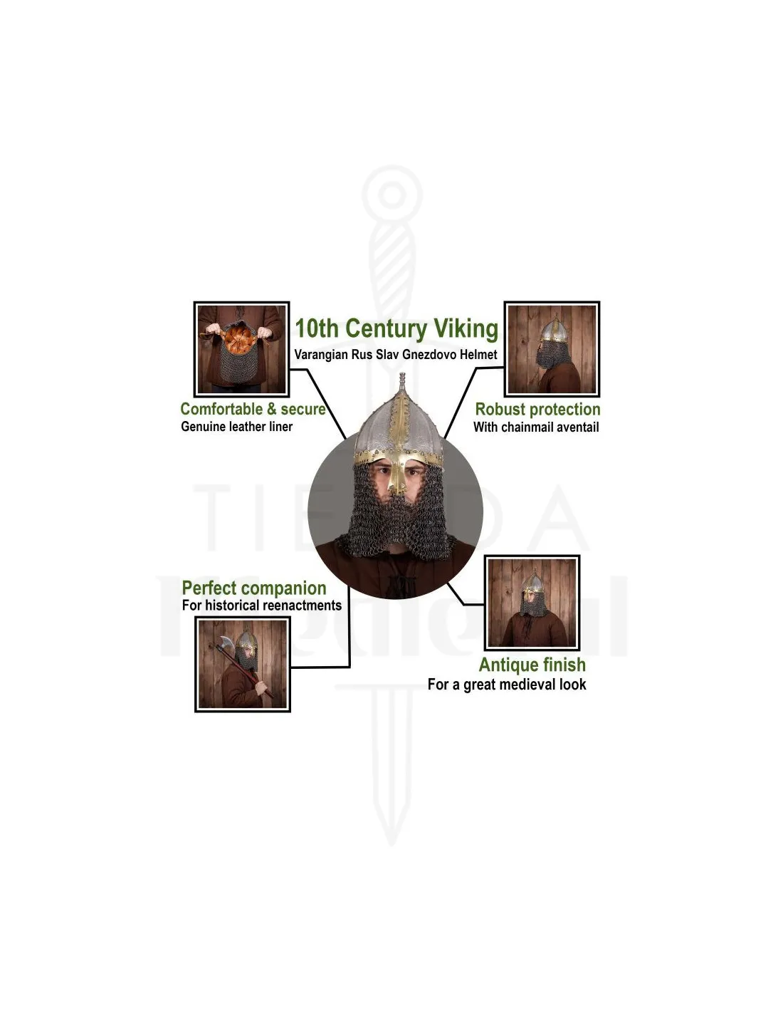 Casco vikingo Varangian Rus Eslavo del siglo X