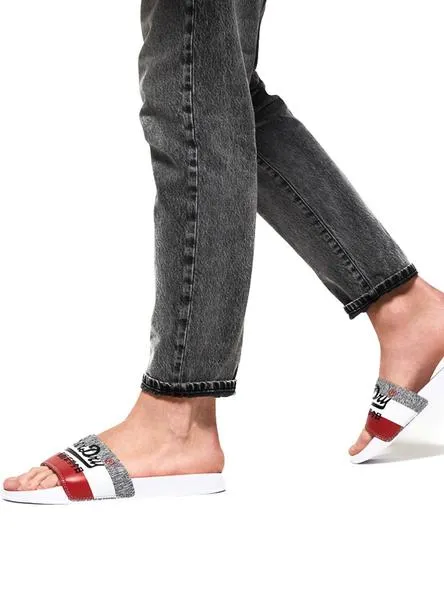 chanclas superdry logo pool blanco hombre