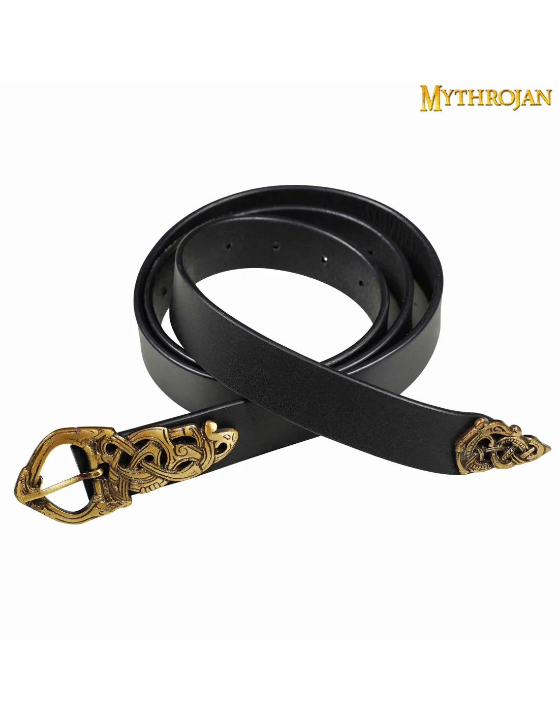 Cinturón vikingo cuero Serpiente de Midgard, para niños