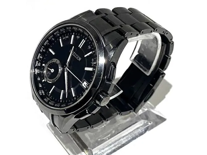 CITIZENS OF HUMANITY RELOJ SOLAR RADIO CITIZEN ATTESA F150T021590 CON ESFERA NEGRA 