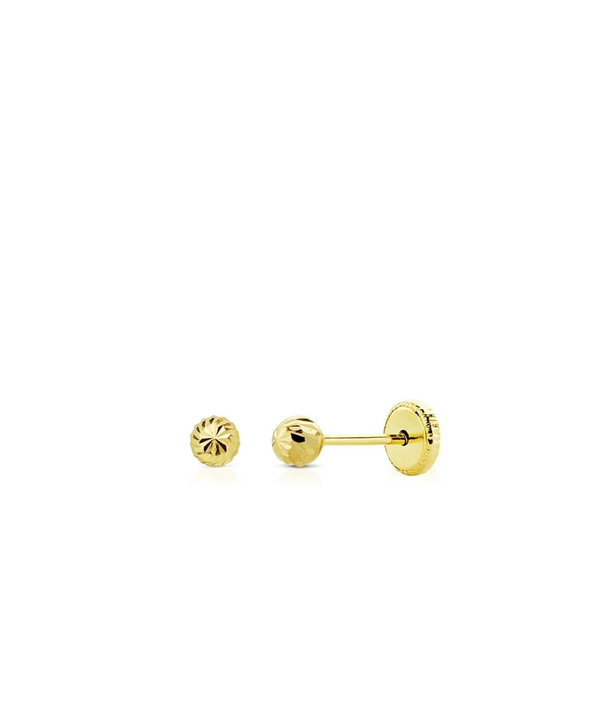Clous d'oreilles or jaune Annunziata 4 mm 18 Carats