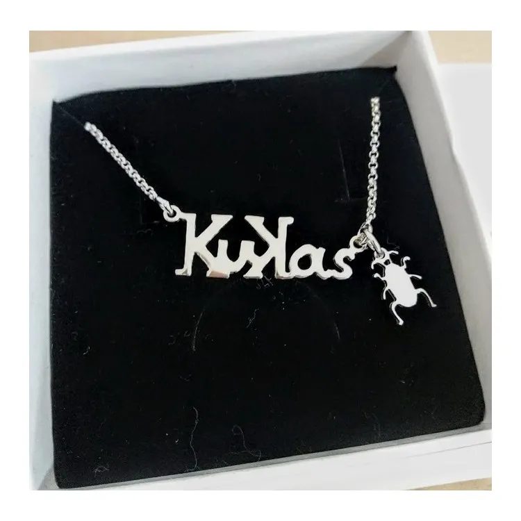 Collar con nombres manuscritos plata de ley