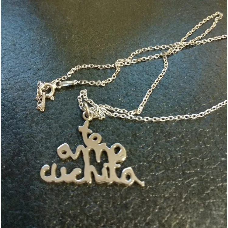 Collar con nombres manuscritos plata de ley