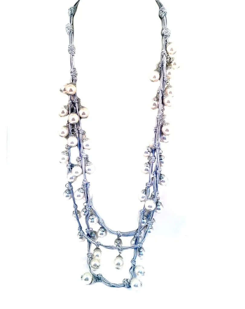 COLLAR LARGO ORIGINAL GRIS Y PERLAS