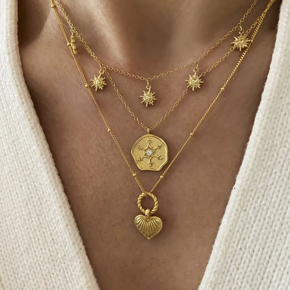 Collar Medalla Estrella Plata