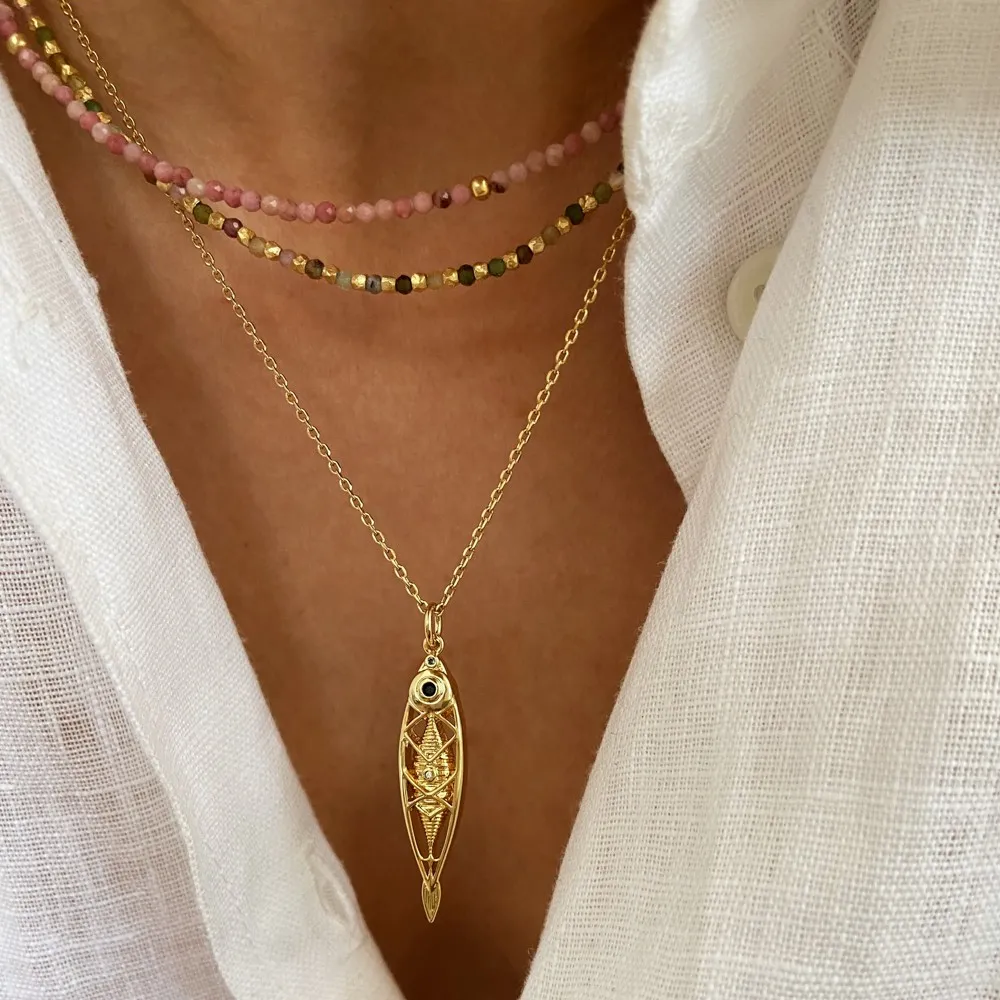 Collar Tenerife Turmalina Oro