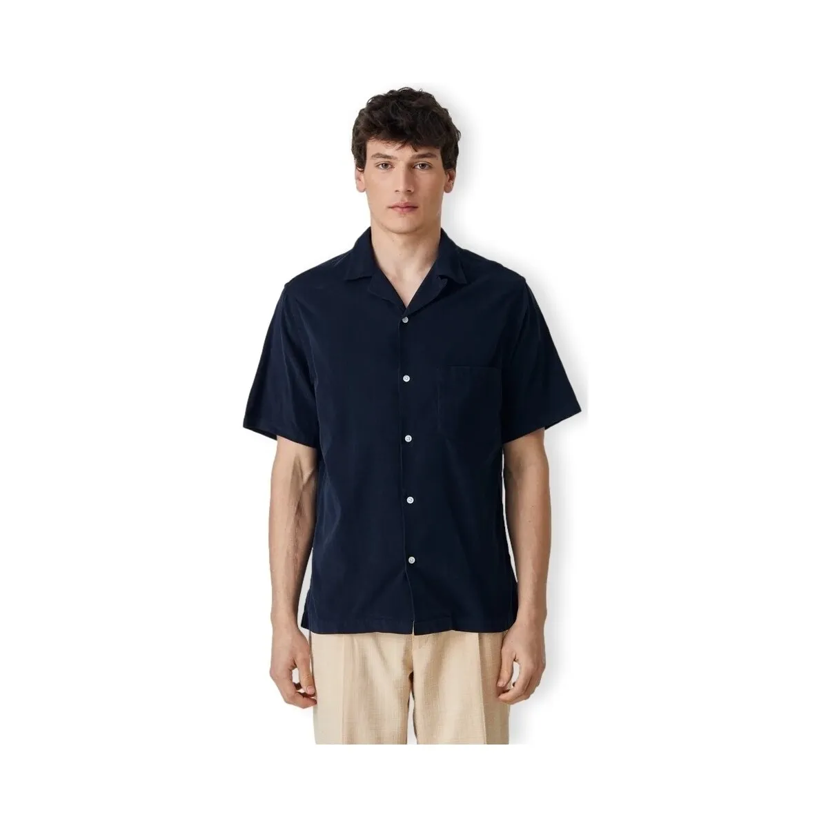 CORD CAMP COLLAR SHIRT  NAVY