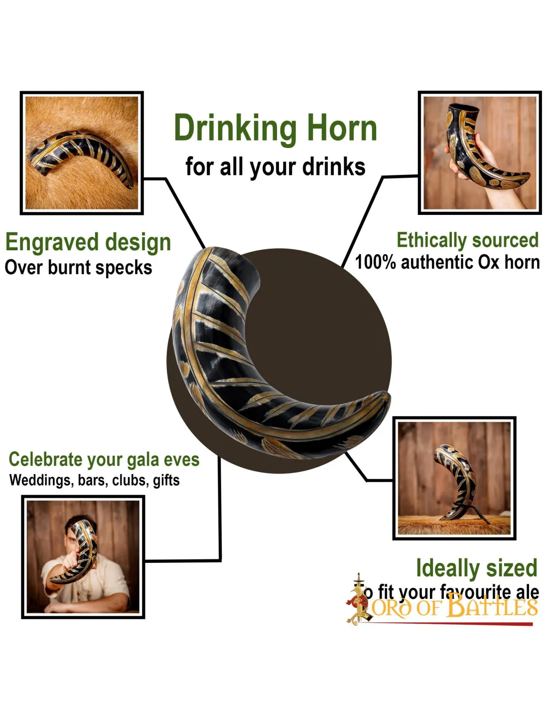 CUERNO VIKINGO CON DISEñOS GRABADOS (400500 ML.)