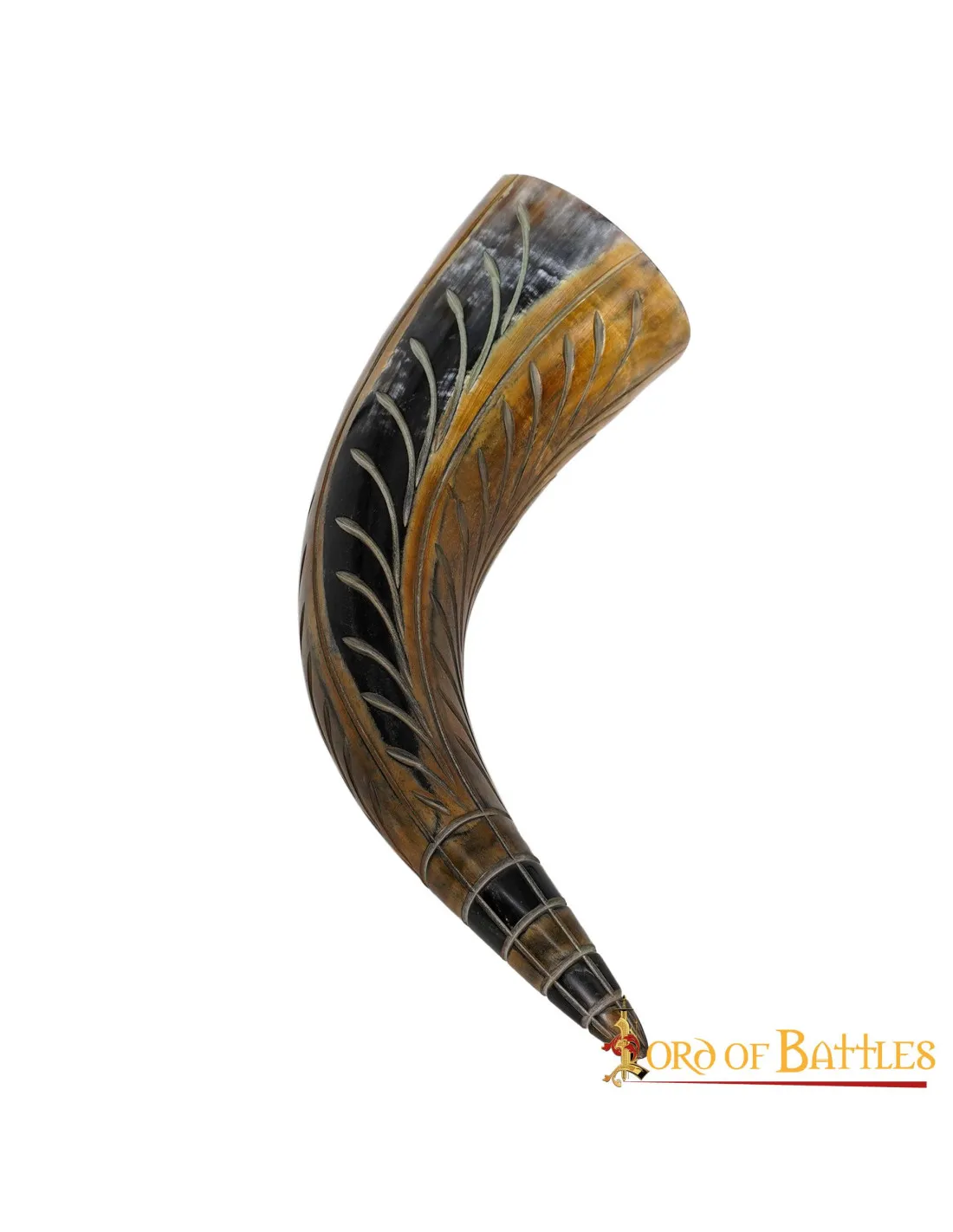 CUERNO VIKINGO PARA BEBER CON GRABADOS (400500 ML.)