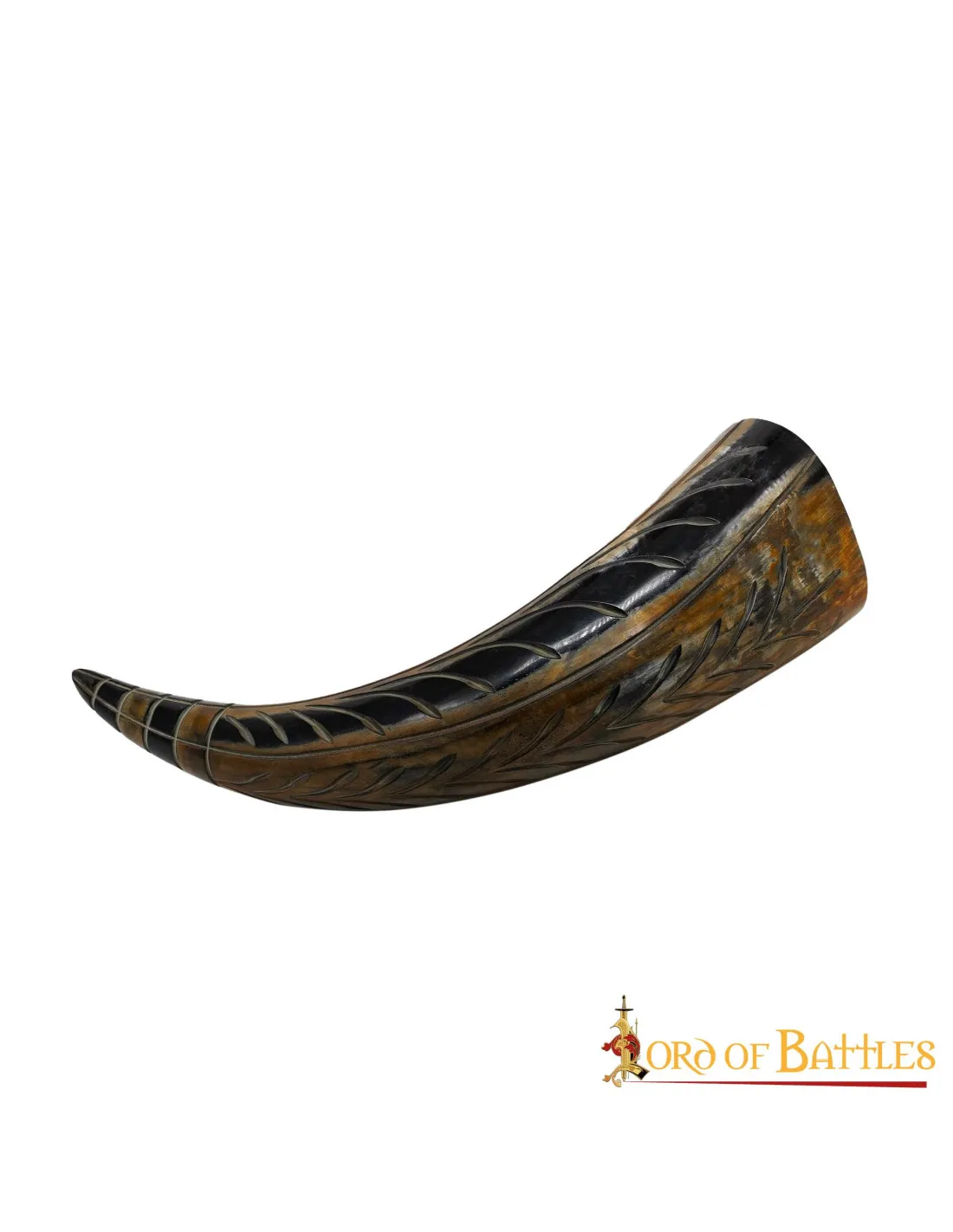CUERNO VIKINGO PARA BEBER CON GRABADOS (400500 ML.)