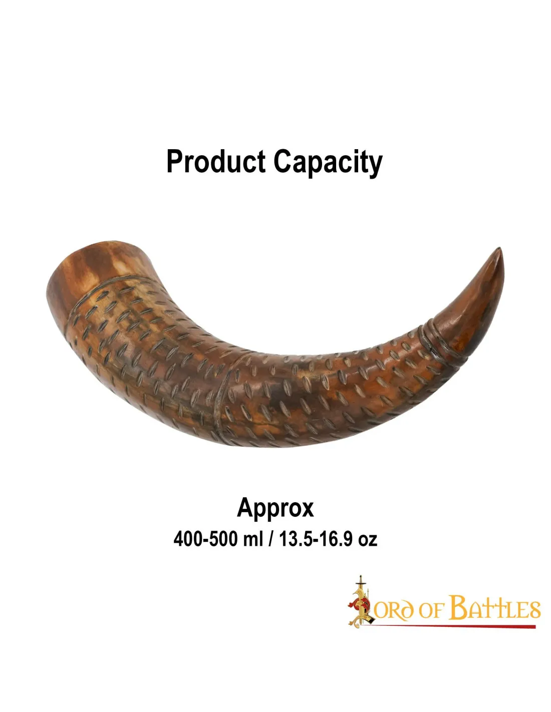 CUERNO VIKINGO PARA BEBER EN ASTA DE BUEY (400500 ML.)
